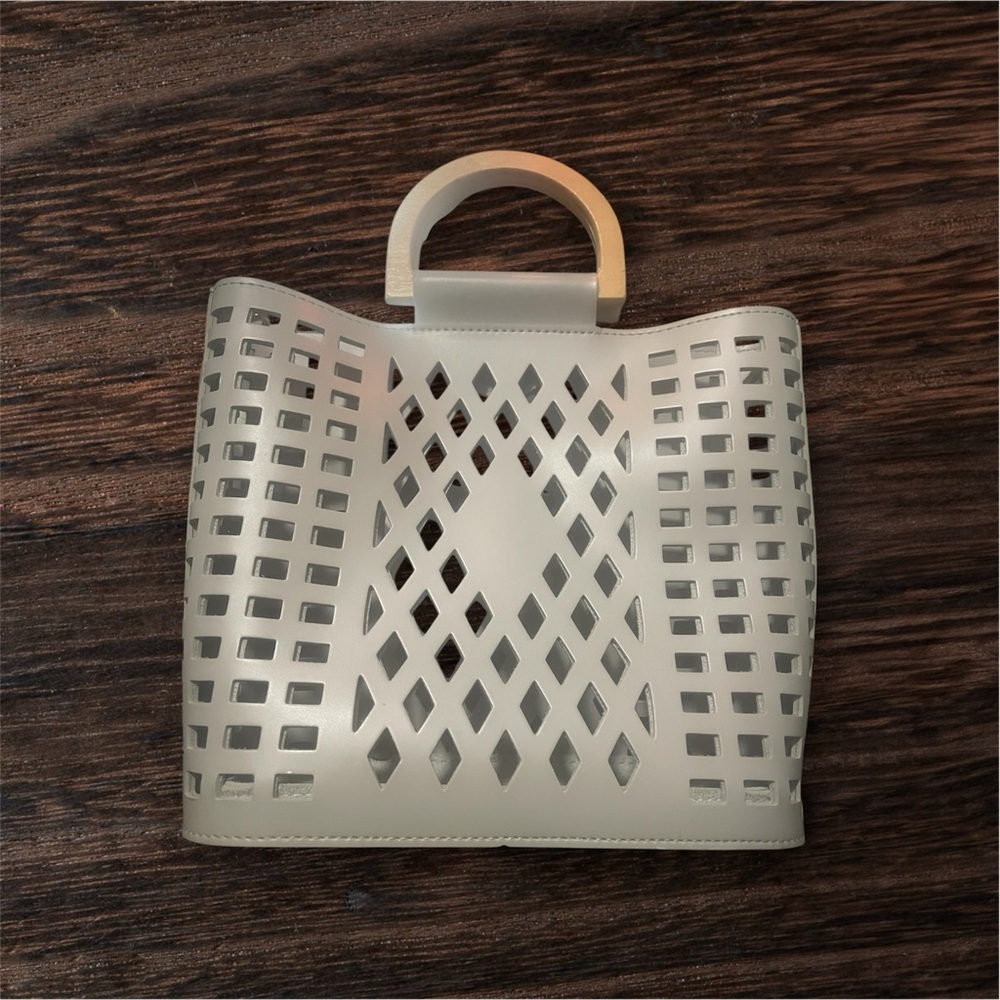 Joy Susan Beige Geometric Cutout Tote